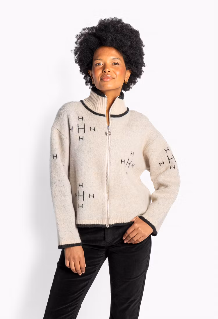 HÉST " IBEN Zip Jacket" , Light Beige Melange