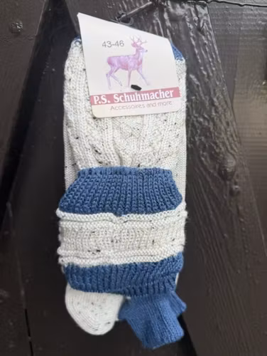 Herr 2 DELAD ullstrumpa " Loferl " , natur - jeansblau