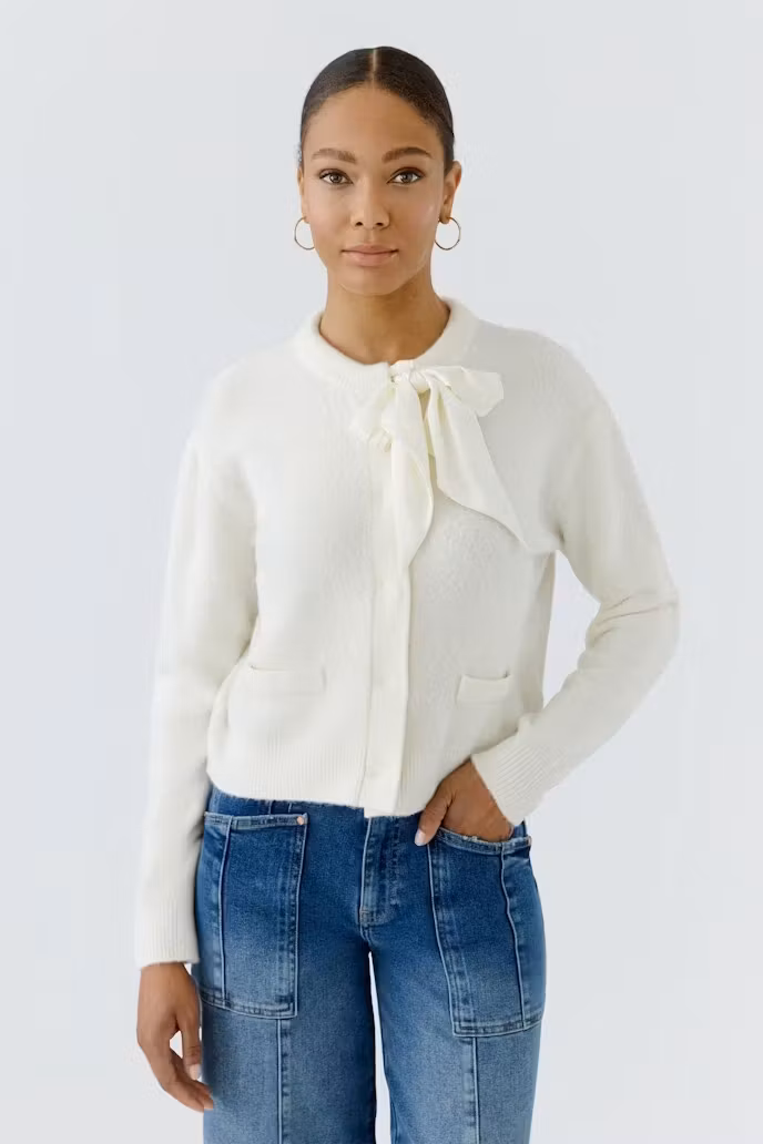 Oui "Knit Jacket " , gardenia