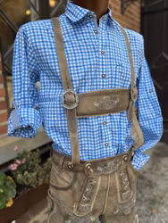 oktoberfest skjorta som ingår i Paketpris, blå rutig