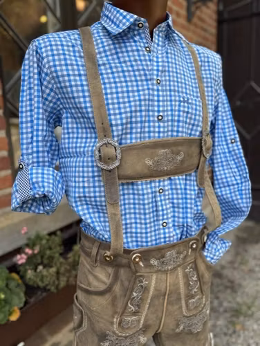 oktoberfest skjorta som ingår i Paketpris, blå rutig