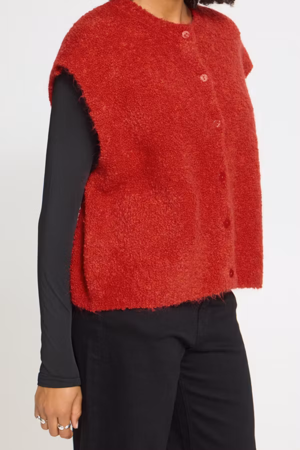 ICHI " Sarisa Waistcoat" , röd