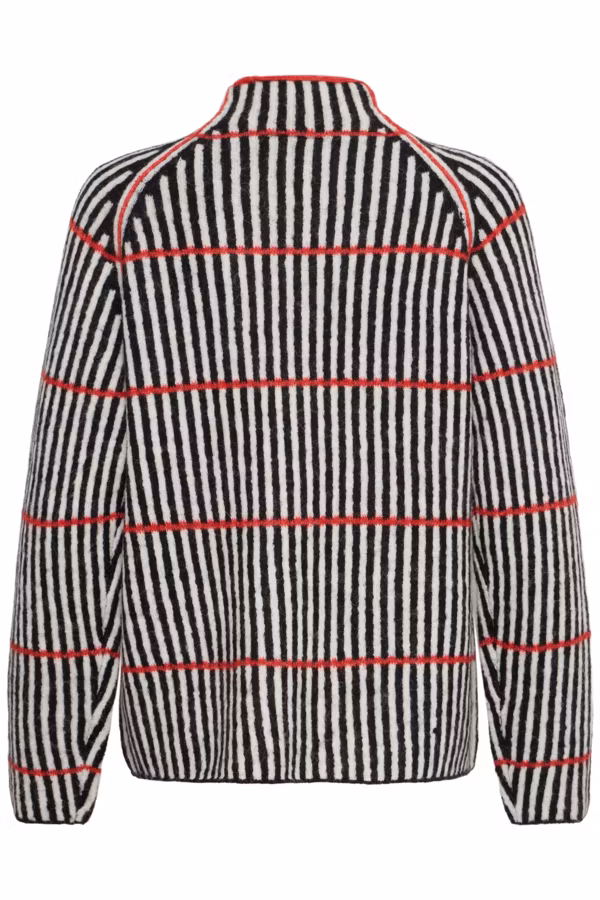 ICHI " Kamara LS Stripe "  Black/ White Salsa Stripe