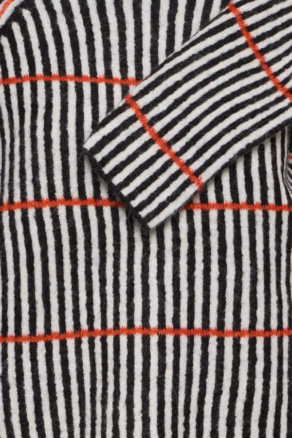 ICHI " Kamara LS Stripe "  Black/ White Salsa Stripe