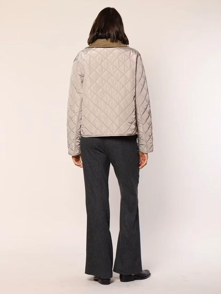 White Label " vändbar jacka " , rutig / taupe
