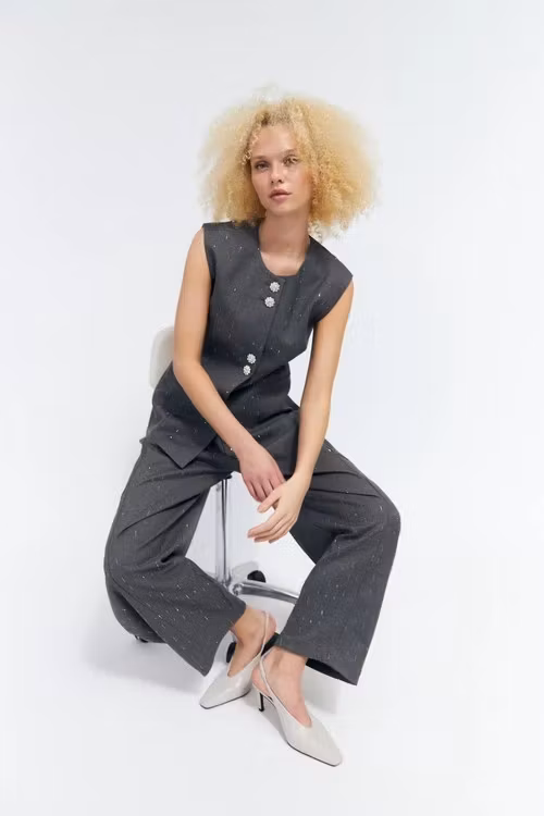 cras " Richaras waistcoat " , Grey melange