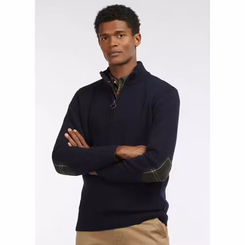 Barbour half zip " Holden " med patches , Navy