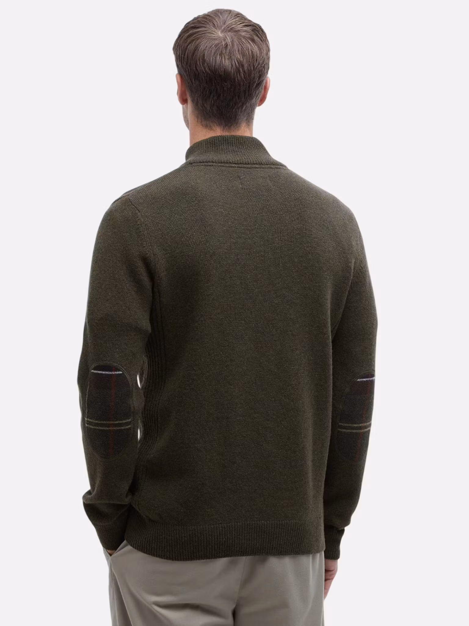 Barbour half zip " Holden " med patches , Oliv
