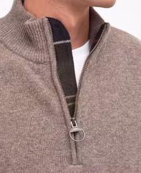 Barbour half zip " Holden " med patches , Military marl