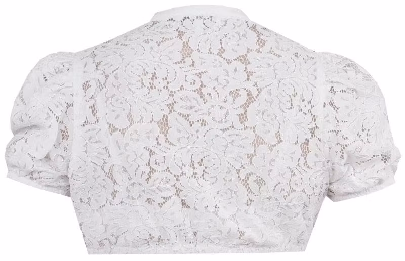 MarJo " Schönthal " dirndlblus med kort ärm  , off white