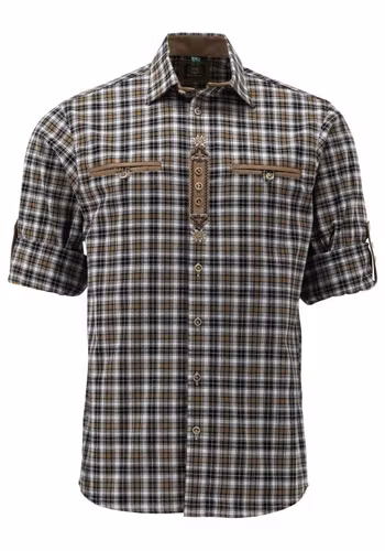 Herrskjorta "dark braun edelweiss" Regular Fit / OT