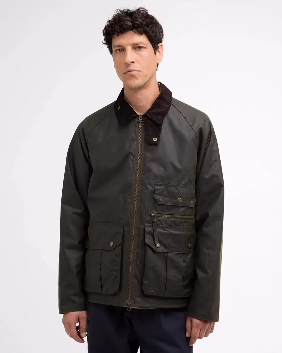 Barbour " Re Engineered Blackett Spey Wax Jacket , Oliv