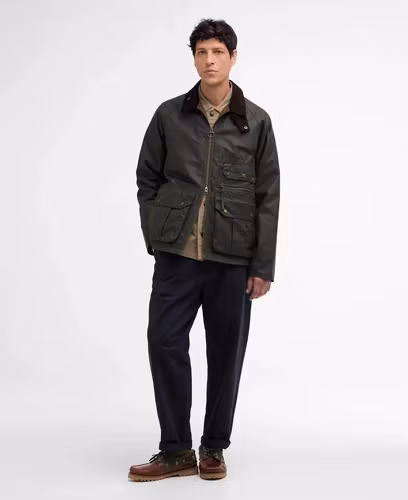 Barbour " Re Engineered Blackett Spey Wax Jacket , Oliv