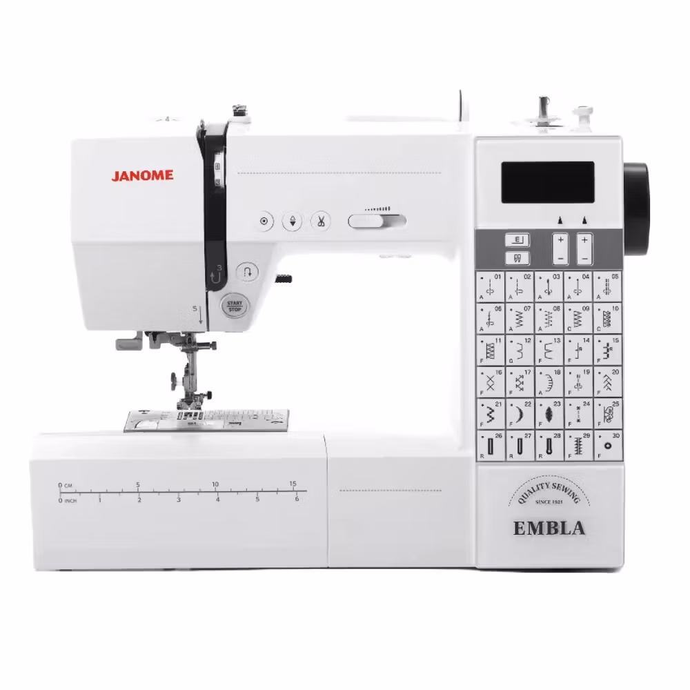 Janome Embla + extra pressarfötter Demoex