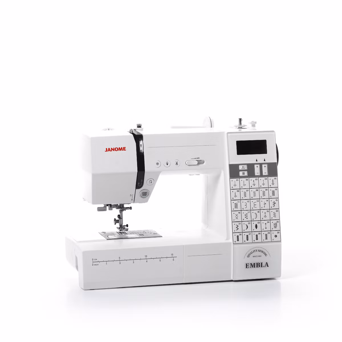 Janome Embla + extra pressarfötter Demoex