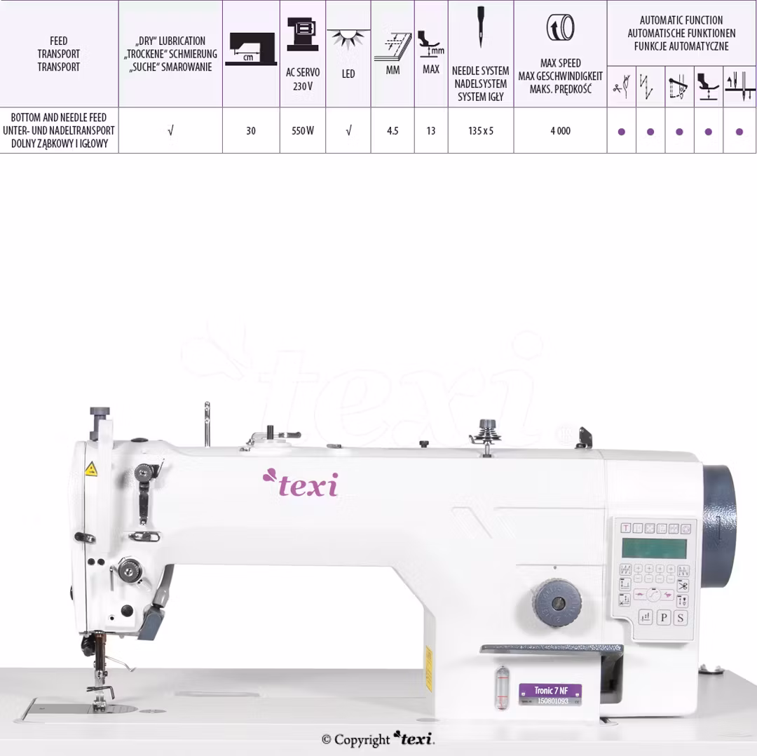 TEXI TRONIC 7 NF PREMIUM – Industrisymaskin med nålmatning