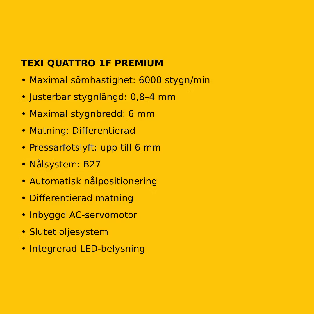 TEXI QUATTRO 1F PREMIUM – Industriell overlockmaskin