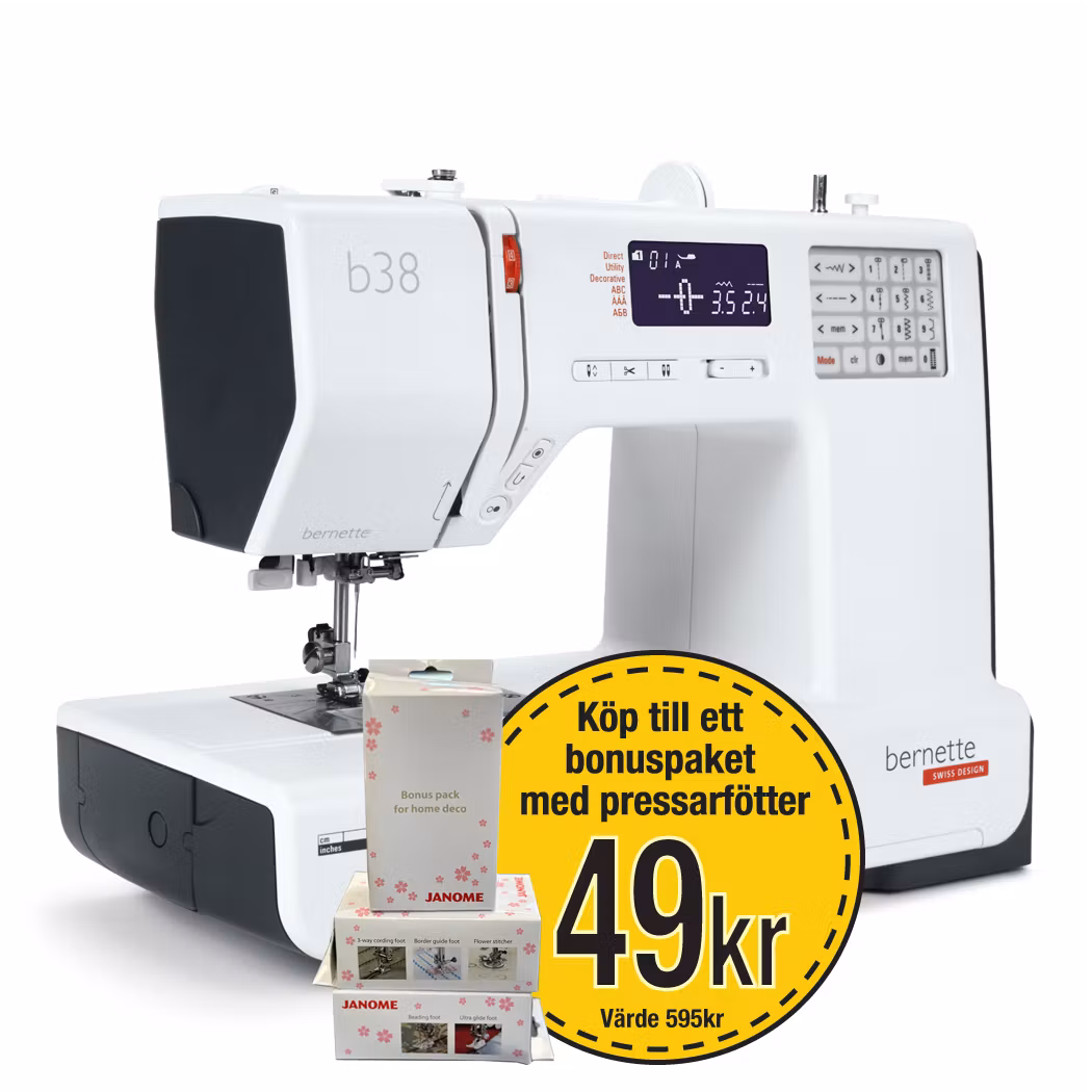 Bernette B38 - Datoriserad Symaskin – 394 Sömmar och Funktioner