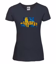Heja Sverige - T-shirt Russell Dam marinblå