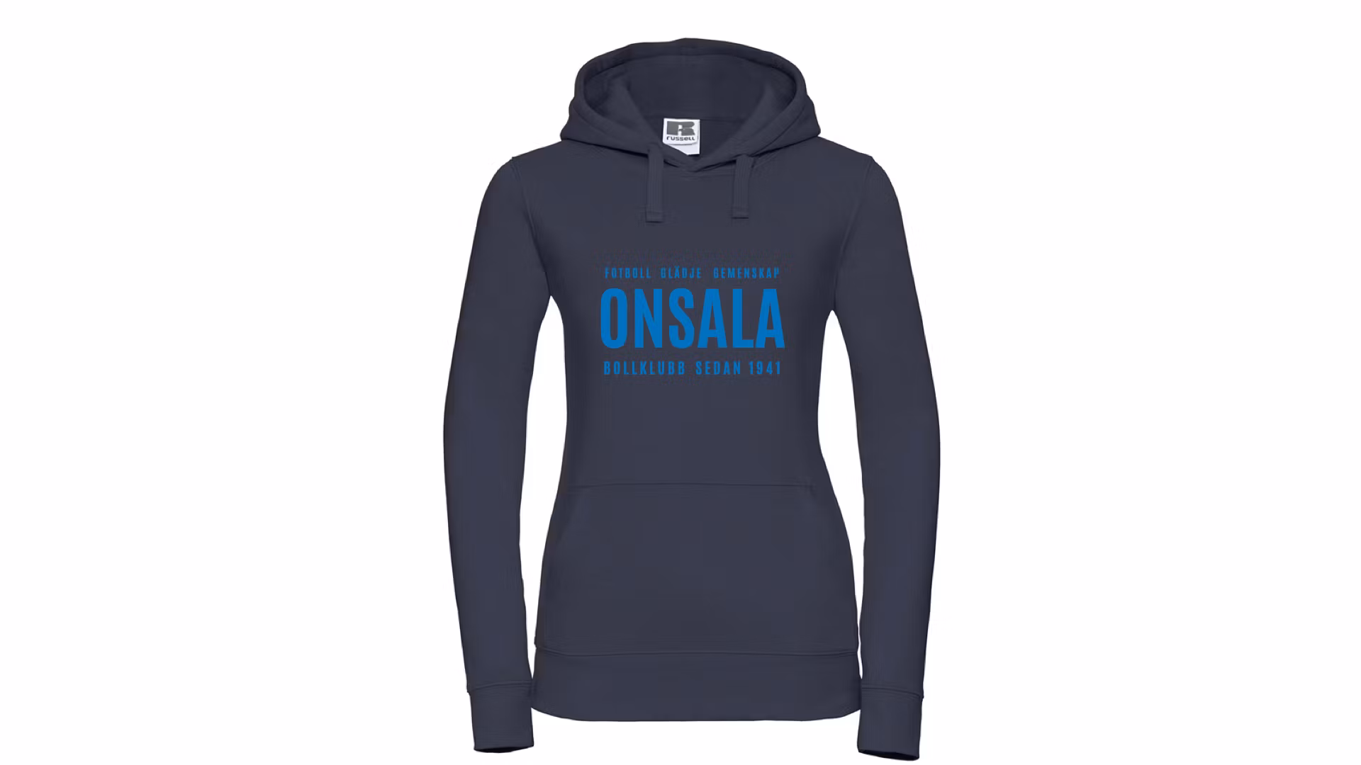 OBK Hoodie Mörkblå Med Blått Tryck Dam