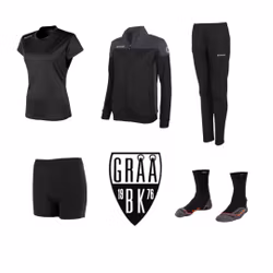 Gråå BK Träningspaket STORT (5 delar) DAM- Svart T-shirt