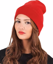 Heavyweight long beanie. Approximately 12" long uncuffed.