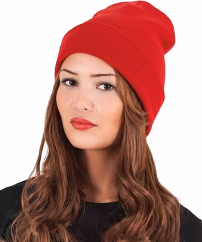 Heavyweight long beanie. Approximately 12" long uncuffed.