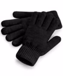 Cosy ribbed-cuff gloves