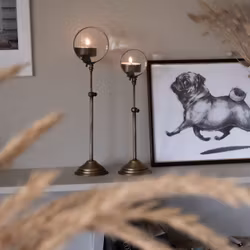 Ljushållare för värmeljus med förstoringsglas liten