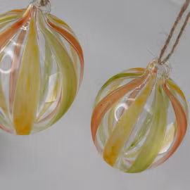 Hängande glasägg Sheere randigt L