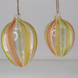 Hängande glasägg Sheere randigt L