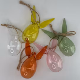 Hängande kanin påskägg VIT  S