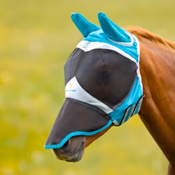 Shires Flughuva med öron och nos - Teal/Grey