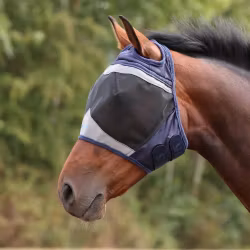 Shires FlyGuard Fine Mesh Flughuva med Öronhål, Navy
