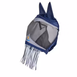 Shires FlyGuard Fine Mesh Flughuva med Öron & Nosfransar, Navy