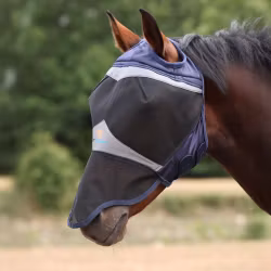 Shires FlyGuard Fine Mesh Flughuva med Öronhål & Nos, Navy