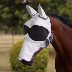 Shires FlyGuard Sun Shade Flughuva med Nos, White