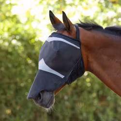Shires FlyGuard Fine Mesh Flughuva med Nos, Black/JET