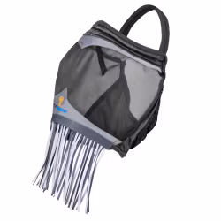 Shires FlyGuard Fine Mesh Flughuva med Nosfransar, Black/JET