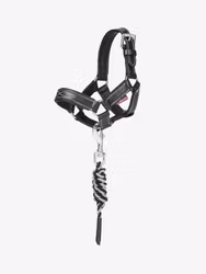 LeMieux Toy Pony Leather Headcollar & Leadrope Black