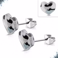 Örhängen med svart leopard hjärta