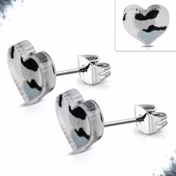 Örhängen med svart leopard hjärta