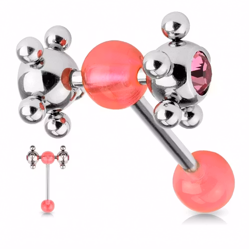 Tungpiercing ballspinner rosa