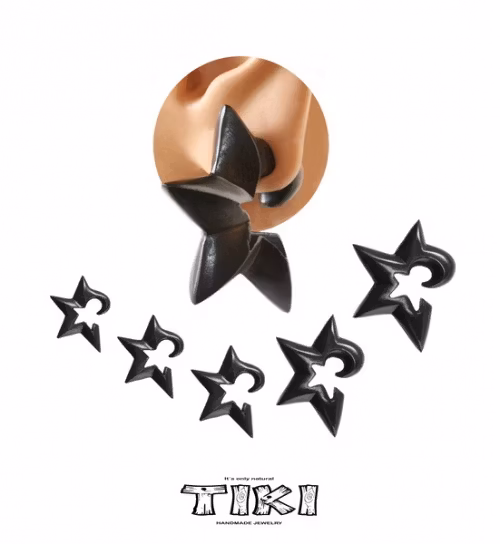 12mm Tiki star i brunt trä