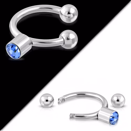 Hästsko med blå sten