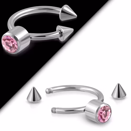 Hästsko med konor och rosa cz sten