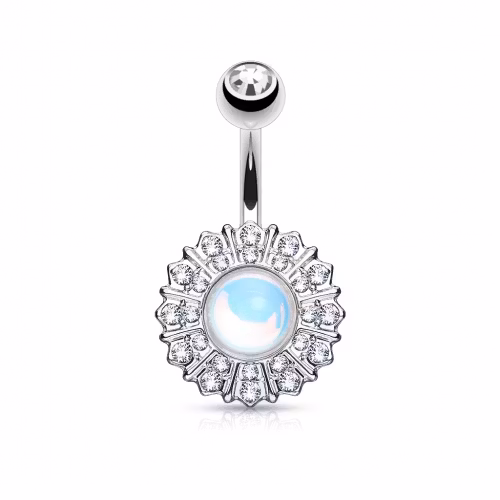 Navelpiercing med reflekterande sten