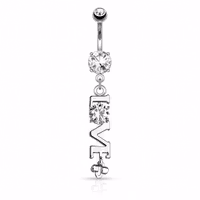 Navelpiercing med Love