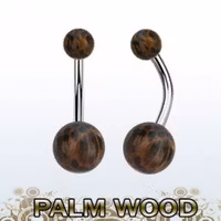 Navelpiercing med palmträ