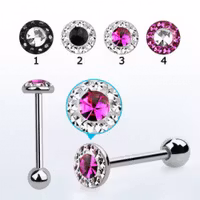 Tungpiercing med ädelstenar